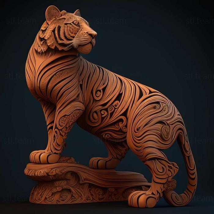 3D модель Золушка тигрица известное животное (STL)
